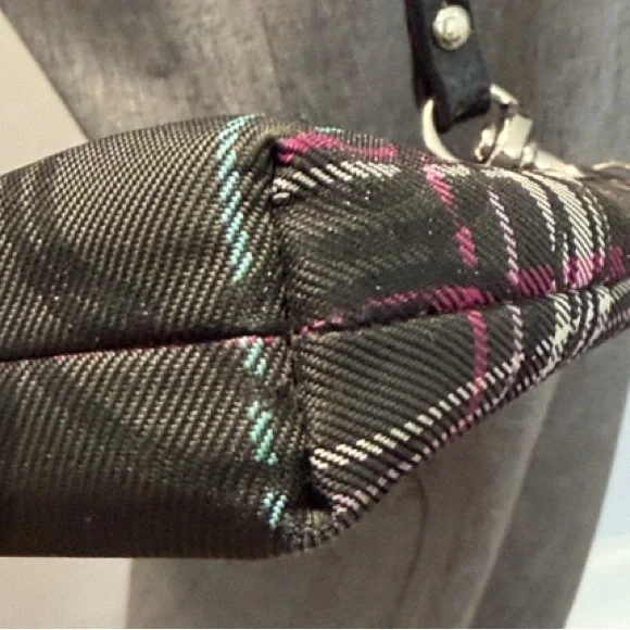 Coach Black and Pink Plaid Crossbody Bag - Picture 5 of 8